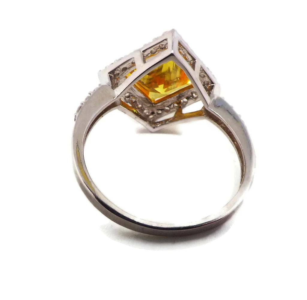 One of a Kind Yellow Sapphire Silver Ring No:4 | Boutique Ottoman Exclusive