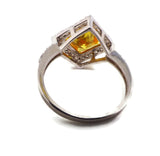 3CT Natural Yellow Sapphire & Topaz Sterling Silver Ring - Vintage Lane Jewelry