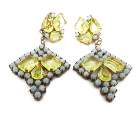 Miriam Haskell Baroque Glass Pearl Clip Earrings