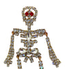 Czech Rhinestone Skeleton Halloween Holiday Brooch - Vintage Lane Jewelry