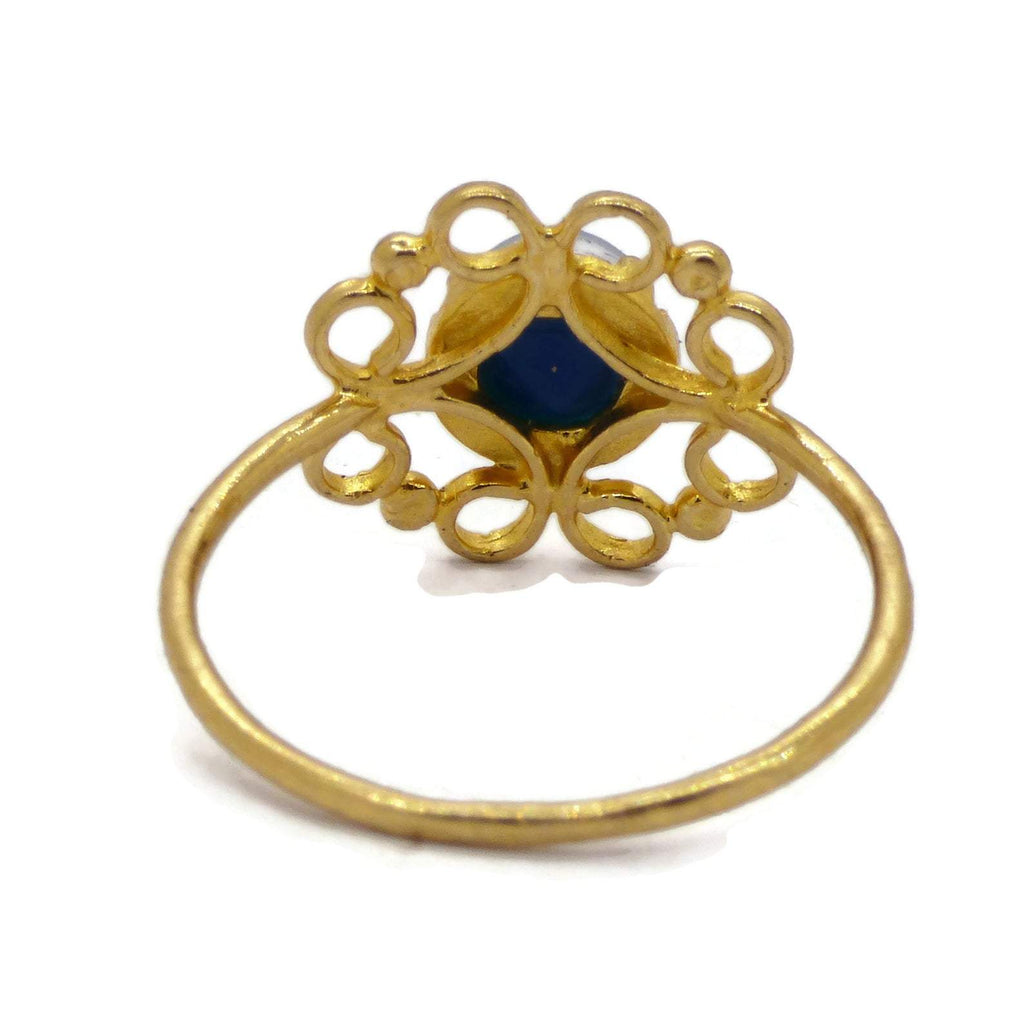 Mood Ring Shiny Brass Setting - Vintage Lane Jewelry