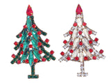 Czech Glass Christmas tree Pair - Vintage Lane Jewelry