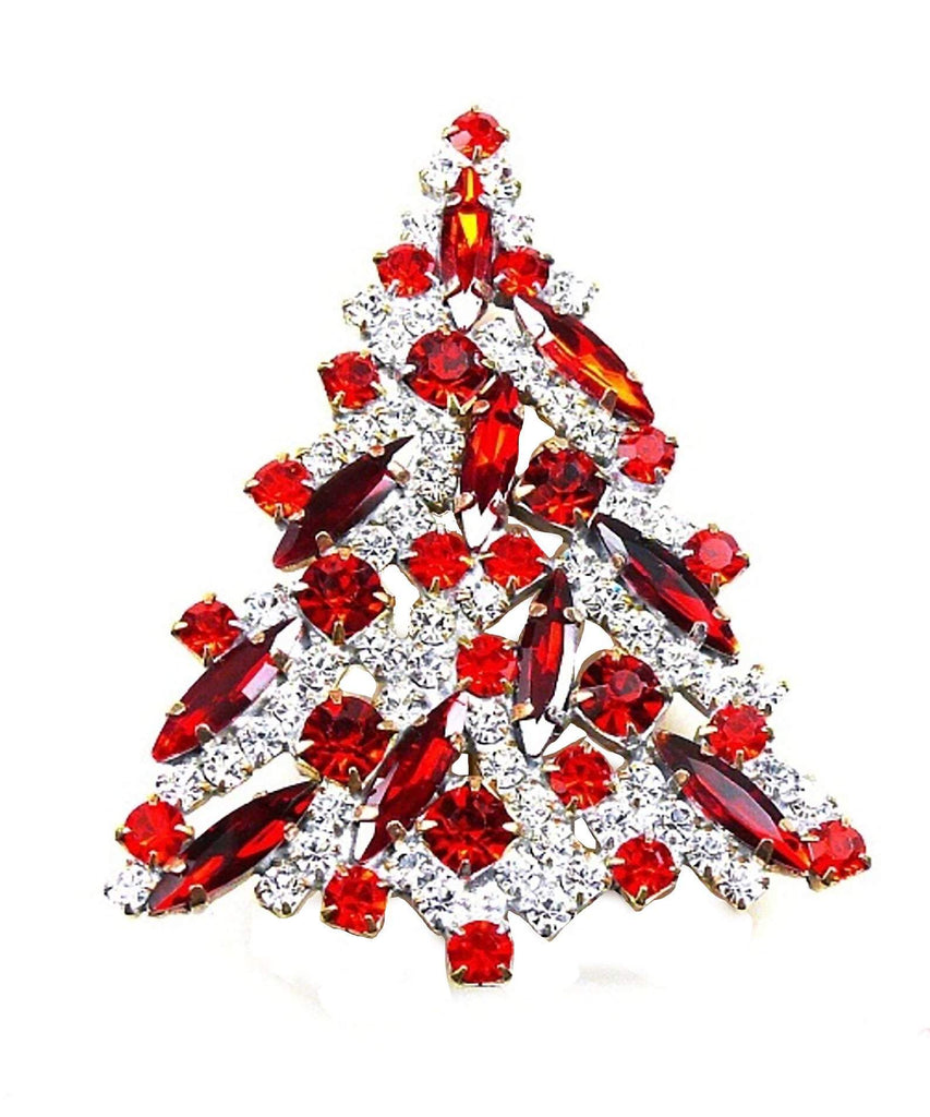Czech Glass Christmas trees, Red Tree, Green Tree - Vintage Lane Jewelry