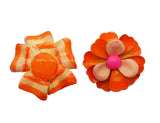 Vintage Orange Enamel Flower Pin Lot - Vintage Lane Jewelry