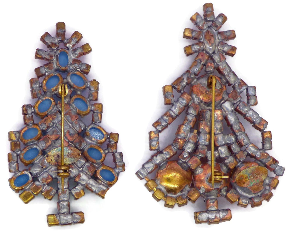 Husar D Czech Glass Christmas trees - Vintage Lane Jewelry