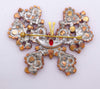 Czech Glass Red Rhinestone Heart Butterfly Brooch - Vintage Lane Jewelry