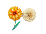 Orange Flowers Enamel Flower Lot - Vintage Lane Jewelry