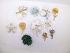 Enamel Flower Brooch Lot - Vintage Lane Jewelry