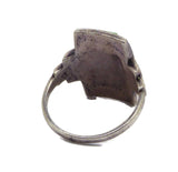 Uranium Glass Art Deco Marcasite Sterling Silver Ring - Vintage Lane Jewelry