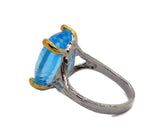 Swiss Blue Topaz 12 ct Sterling Ring - Vintage Lane Jewelry