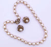 Miriam Haskell Baroque Glass Pearl Necklace and Earrings - Vintage Lane Jewelry