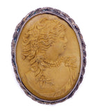 Antique Victorian Sterling Lava Cameo - Vintage Lane Jewelry
