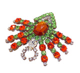 Halloween Czech Glass Spider Brooch - Vintage Lane Jewelry