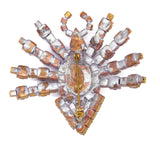 Husar D Halloween Czech Glass Spider Brooch - Vintage Lane Jewelry