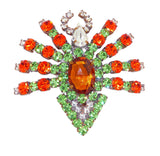 Halloween Czech Glass Spider Brooch - Vintage Lane Jewelry