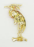 Hattie Carnegie Coral Lucite Rhinestones Heron Egret Bird Pin Brooch - Vintage Lane Jewelry
