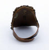 Vintage Estate Signed China Cinnabar Floral Ring, Adjustable - Vintage Lane Jewelry