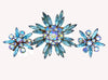 Vintage Judy Lee Blue Topaz Aurora Borealis Rhinestone Brooch Earring Demi Set - Vintage Lane Jewelry