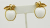 Vintage Crown Trifari Milk Glass Apple Clip Earrings - Vintage Lane Jewelry