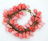 Pink Roses Cold Porcelain Bracelet - Vintage Lane Jewelry