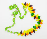 Vintage Glass Fruit Green Bakelite Bead Necklace - Vintage Lane Jewelry