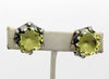 Vintage Citrine Glass Headlight Bracelet and Clip Earrings - Vintage Lane Jewelry