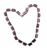 Vintage Art Deco Vauxhall Step Purple Glass Necklace - Vintage Lane Jewelry