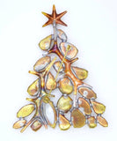 Clear Rhinestone Christmas Tree Pin with Gold Star - Vintage Lane Jewelry