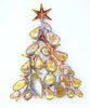 Clear Rhinestone Christmas Tree Pin with Gold Star - Vintage Lane Jewelry