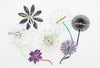 Enamel Flowers with Stems Lot, 7 pins, Flower Brooches - Vintage Lane Jewelry