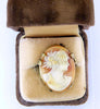 Art Deco Carved Shell Cameo Gilt Ring - Vintage Lane Jewelry