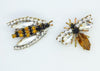 Czech Glass Rhinestone Hornet and Bee Pins - Vintage Lane Jewelry