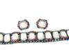 Vintage Hobe Ice Mirror Rhinestone Art Glass Set, Bracelet and Clip Earrings - Vintage Lane Jewelry