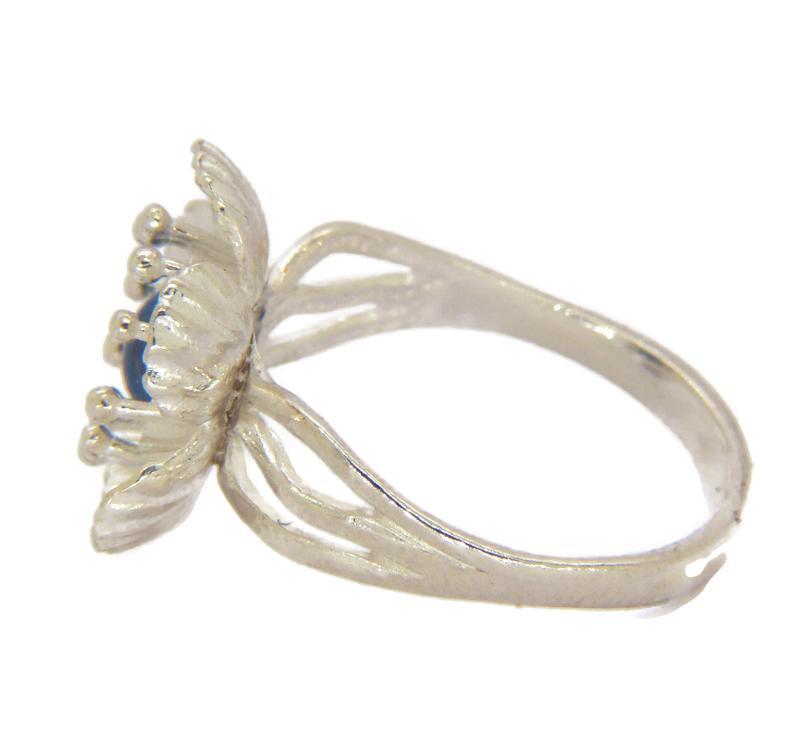 Sterling Silver Flower Mood Ring - Vintage Lane Jewelry