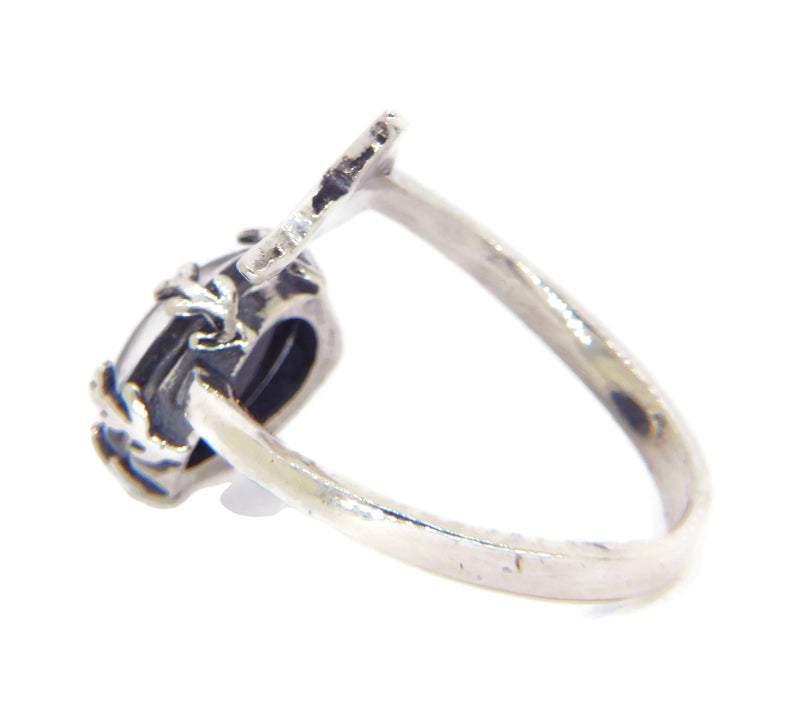 Mermaid Mood Ring Sterling Silver Filigree Prong Set - Vintage Lane Jewelry