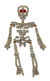 Czech Rhinestone Skeleton Halloween Holiday Brooch - Vintage Lane Jewelry