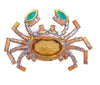 Czech Green Glass Rhinestone Crab Brooch - Vintage Lane Jewelry