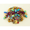 Rhinestone Bijoux MG Czech Glass Huge Brooch - Vintage Lane Jewelry