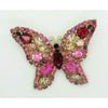 Vintage Weiss Rhinestone Butterfly Brooch, Red and Pink Stones - Vintage Lane Jewelry