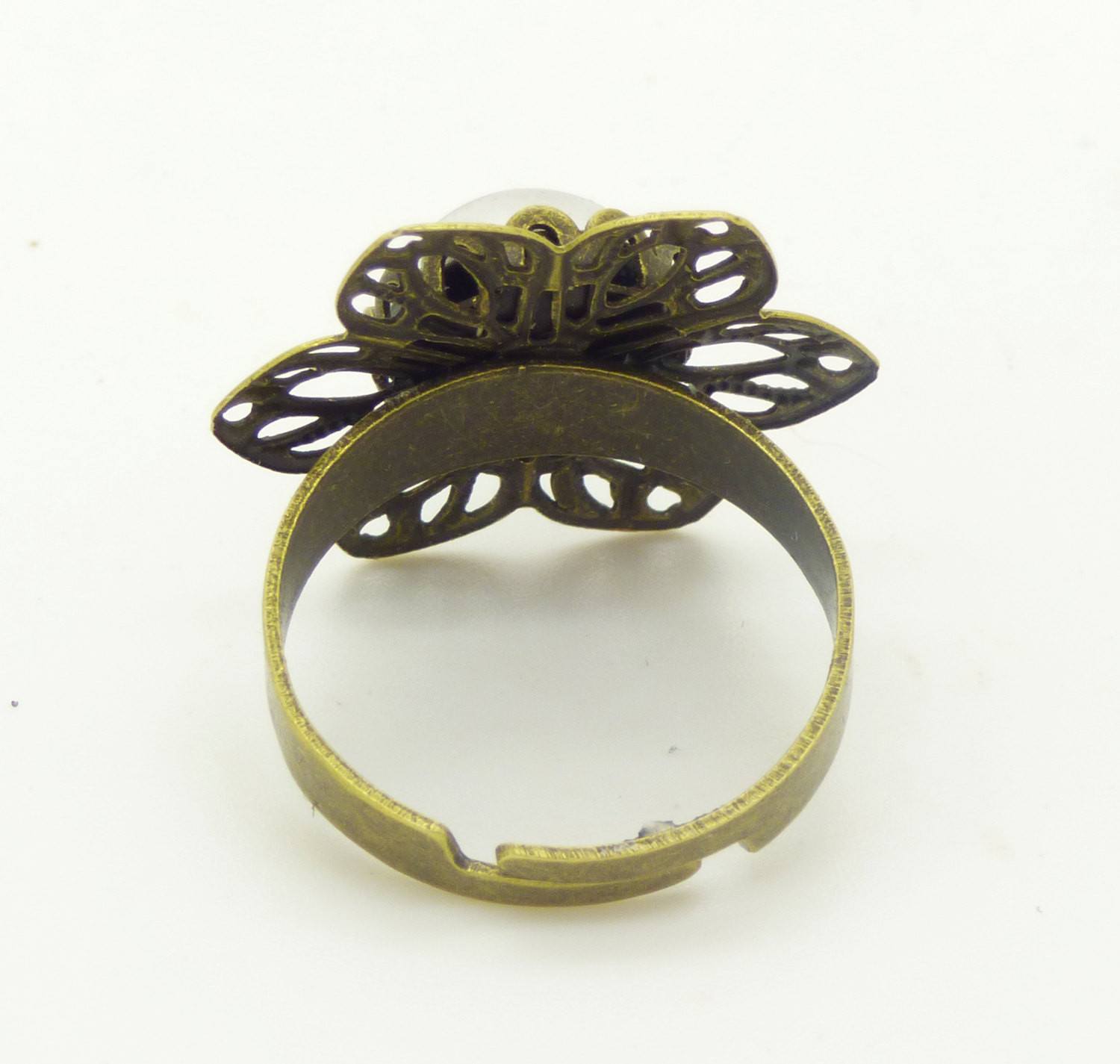 Brass Flower Mood Ring, Adjustable Vintage Lane Jewelry