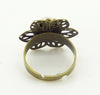 Brass Flower Mood Ring, Adjustable - Vintage Lane Jewelry