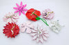 Vintage Enamel Flower Pins, Brooch Lot, Reds and Pinks - Vintage Lane Jewelry