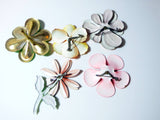 Retro Flower Power Enamel Flower Pins - Vintage Lane Jewelry