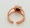 Round 8mm Mood Ring Copper Plated Brass Setting, Adjustable - Vintage Lane Jewelry