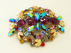 Rhinestone Bijoux MG Czech Glass Huge Brooch - Vintage Lane Jewelry