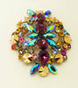 Rhinestone Bijoux MG Czech Glass Huge Brooch - Vintage Lane Jewelry