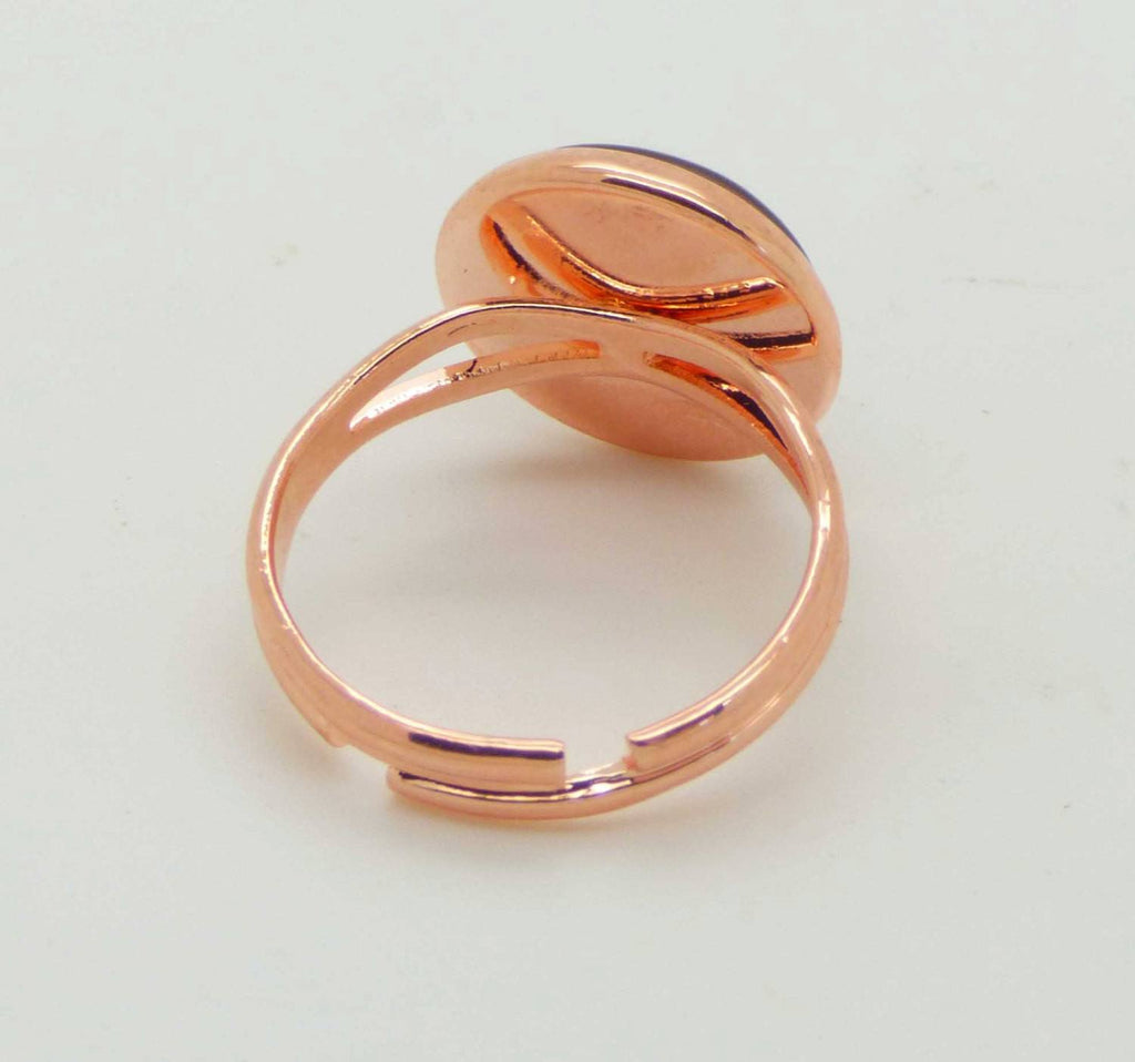 Round 8mm Mood Ring Copper Setting, Adjustable - Vintage Lane Jewelry