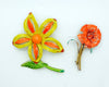 Orange and Yellow Enamel Flower Pins, Signed Art Pin - Vintage Lane Jewelry