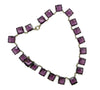 Art Deco Open Back Crystal Amethyst Purple Glass Necklace - Vintage Lane Jewelry
