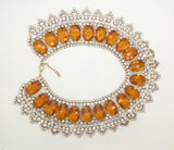 Husar D. Topaz Glass Bib Style Collar Necklace, Statement Necklace - Vintage Lane Jewelry